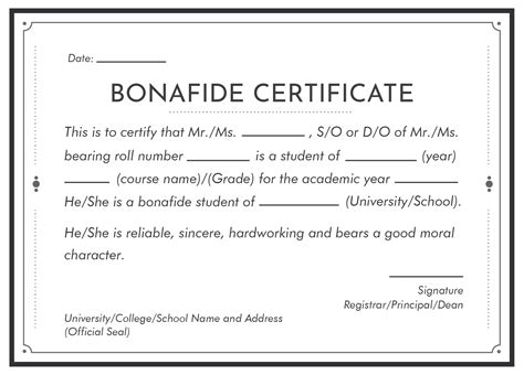 Bonafide Student .